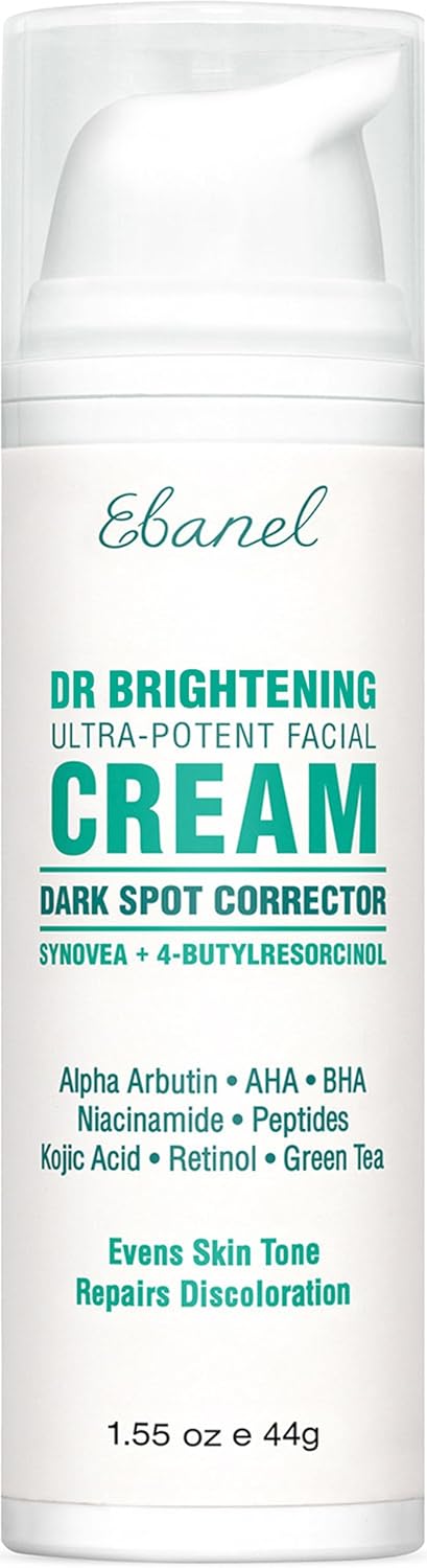 Ebanel Dark Spot Remover for Face & Body, Skin Brightening Cream with Synovea, Alpha Arbutin, Niacinamide, Kojic Acid, Dark Spot Corrector for Hyperpigmentation, Discoloration, Melasma, and Age Spots