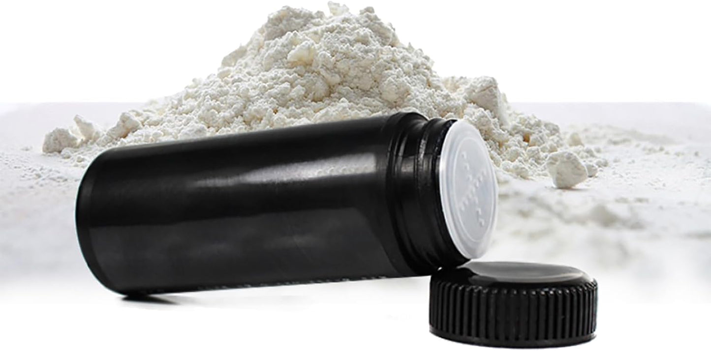 6pcs Plastic Loose Powder Bottle, Mini Empty Talcum Bottle Refillable Cosmetic Powder Dispenser Travel Cosmetic Glitter Eye Shadow Shaker with Sifter and Lids(100ml)