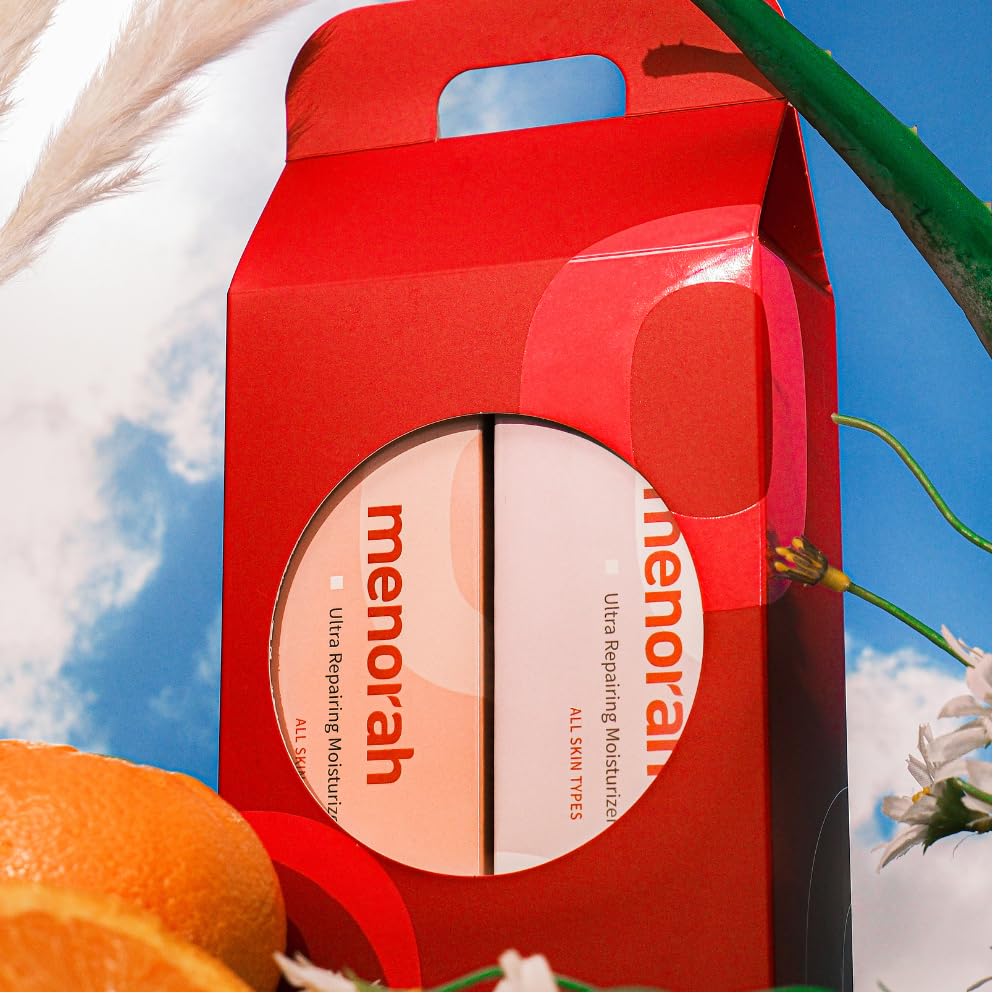 menorah skincare - Ultra Repairing Moisturizer Set, Rich+Lightweight Texture, for Face, Hands, Heels, Elbows Healing, Fast Absorbing Hydration, Relieve itchiness, Meadowfoam Seed Oil, Vitamin E, B3