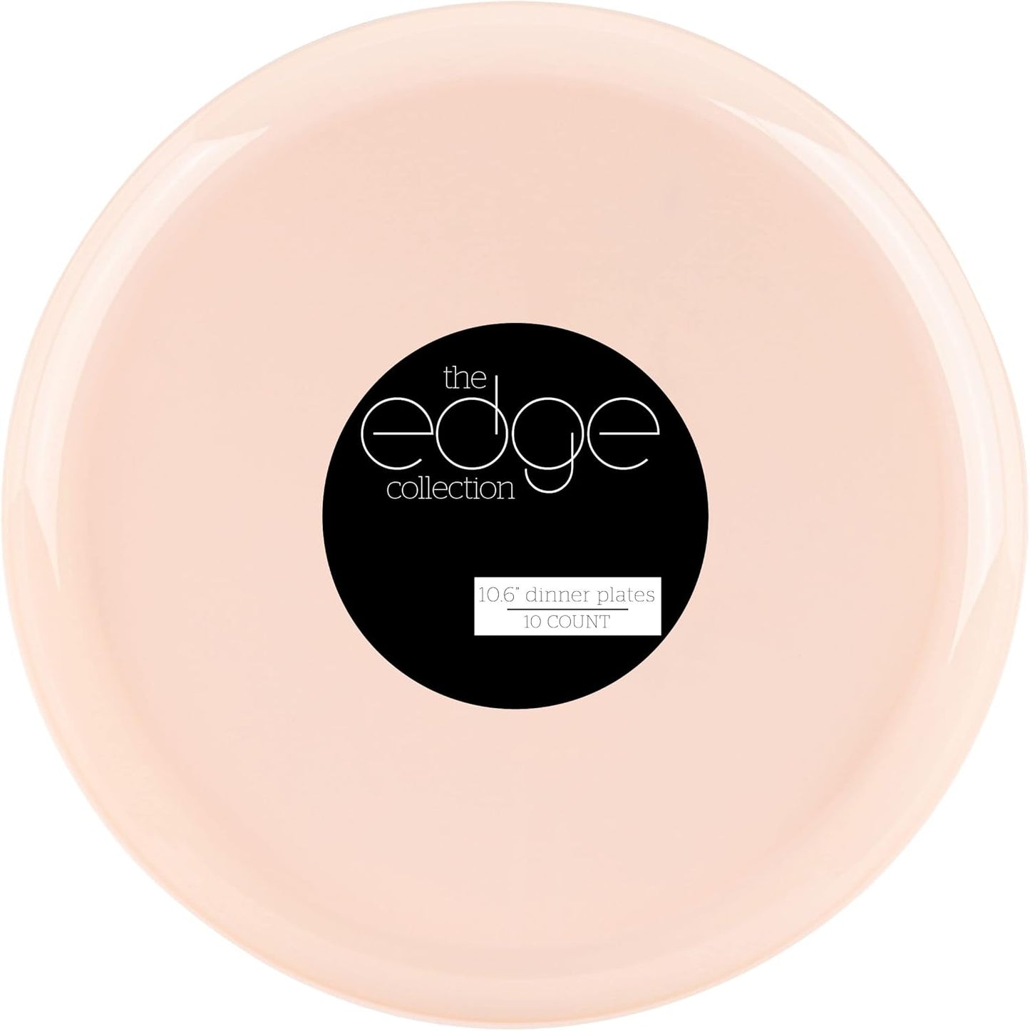PLASTICPRO [30 Pack 10.7''] Pink Plastic Party Plates Edge Collection Premium heavyweight Elegant Disposable Tableware Dishes