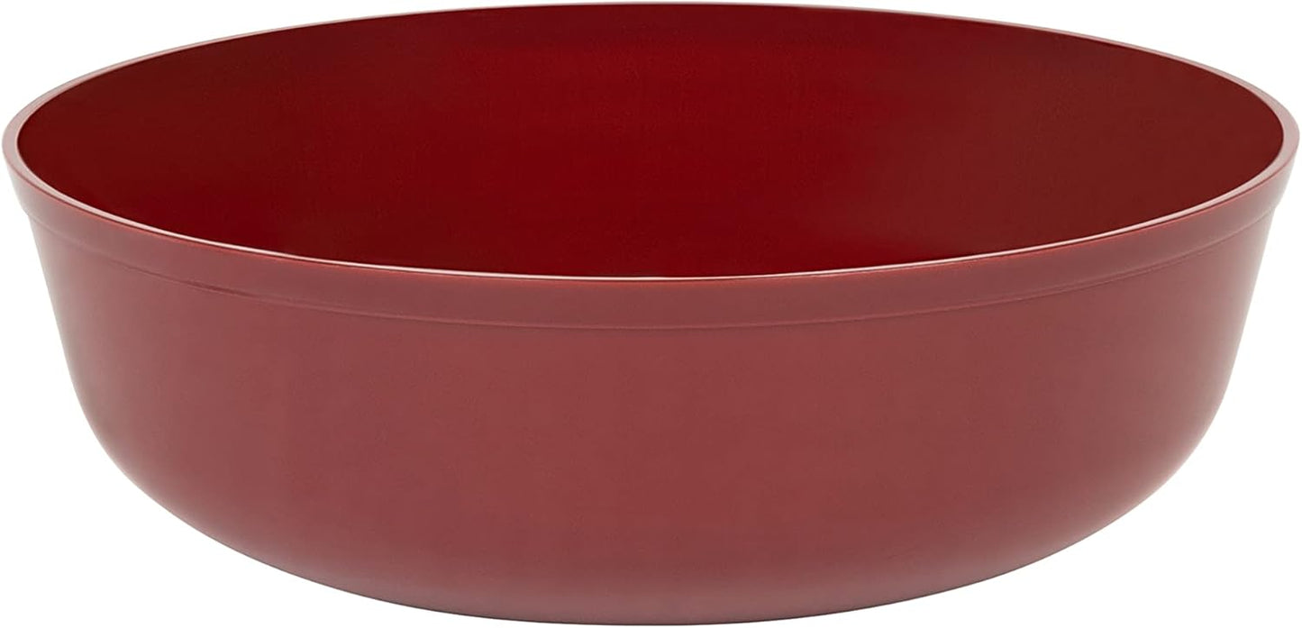PLASTICPRO [30 Pack 16 OZ Bowls] Edge Collection Cranberry Red Plastic Party Soup Bowls Premium heavyweight Elegant Disposable Tableware Dishes
