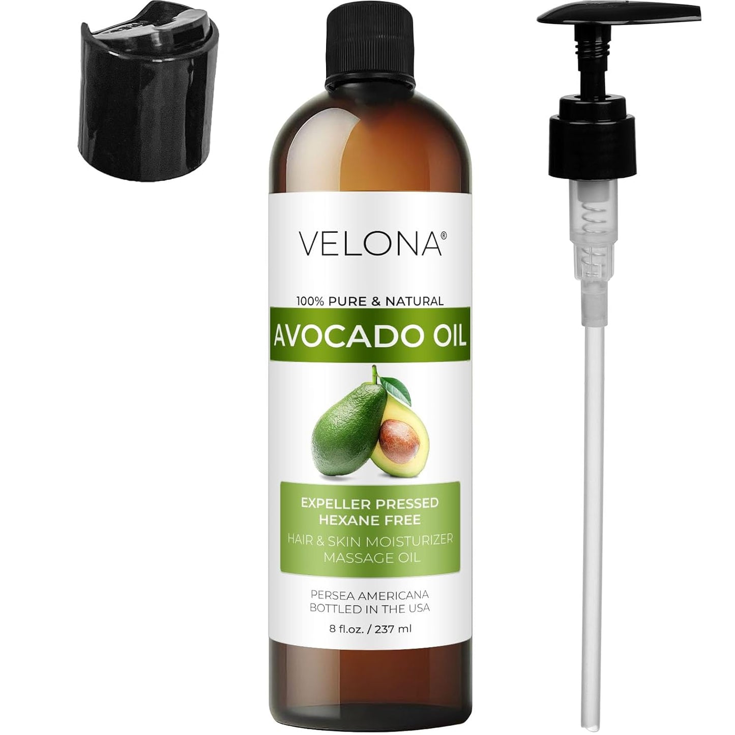 velona Avocado Oil 8 Fl Oz | 100% Pure and Natural Carrier Oil | Expeller-Pressed | Hair, Body and Skin Care | Use Today - Enjoy Results