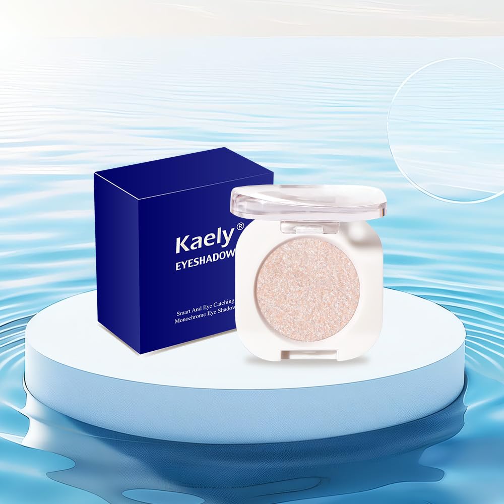 Single Glitter Shimmer Sparkle Eye shadow Palette Makeup, Sheer White Sparkle Eyeshadow for Women, Pigmented Waterproof Sombras Para Ojos, Vegan, Talc, Paraben & Cruelty Free, 23