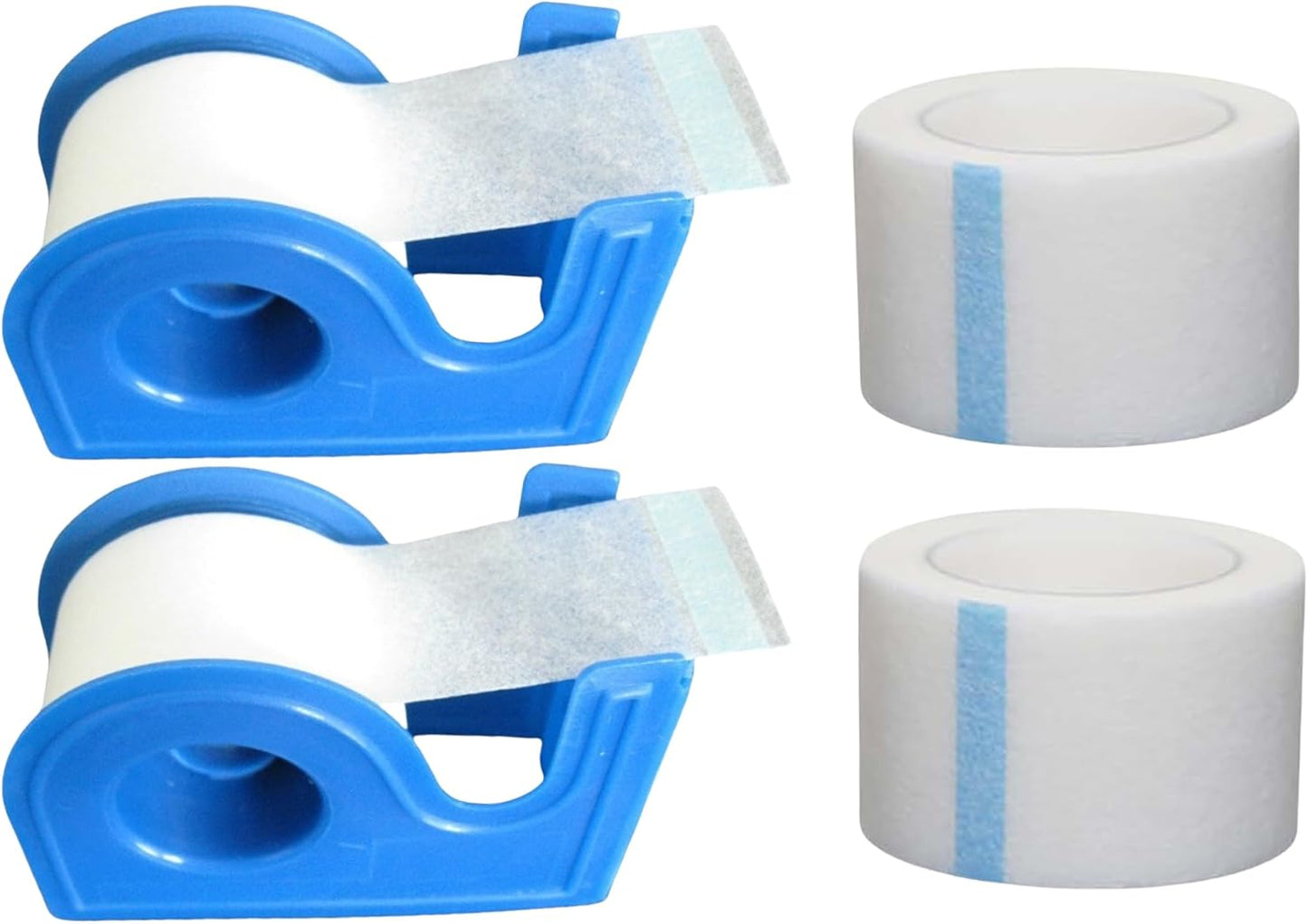 2 Rolls Surgical Medical Tape with Dispenser 2 Each, 1 Inch X 10 Yard Paper Tape Medical, Wound First Aid Tape, meedical Tape White, NonSterile