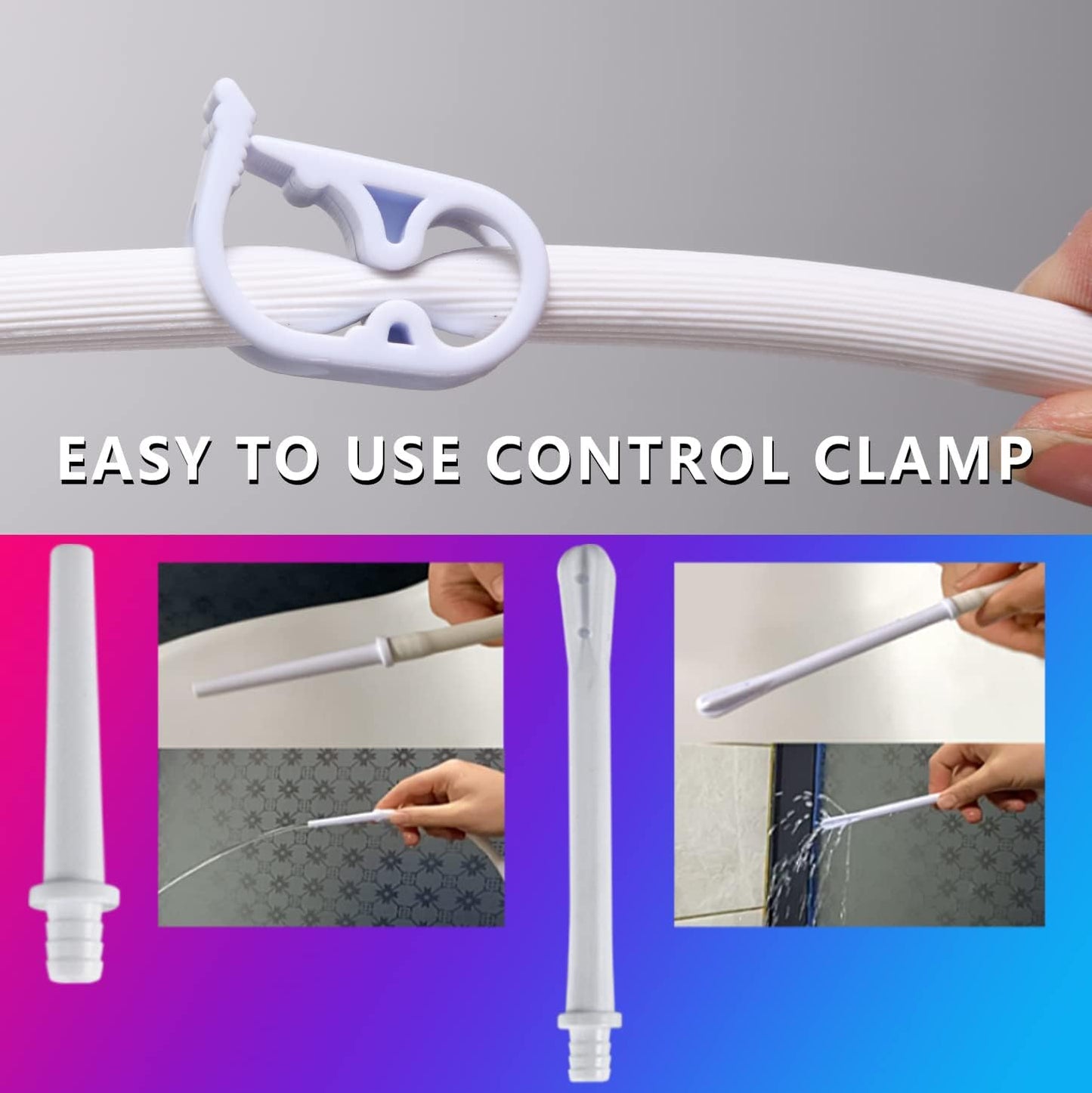 2L Home Enema Bag Kit with 2 Tips, 60 Inch Silicone Hose, Controlable Flow Valve, Hot-Water Bottle for Colon Cleansing (Red)