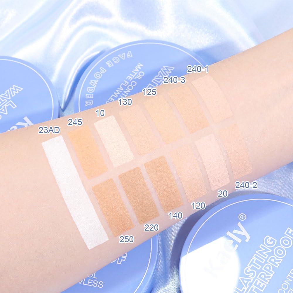 Oil Control Matte Perfection Face Powder Compact For Women, Matte Smooth Flawless Setting Powder Makeup, Polvo Compacto De Maquillaje, Waterproof Long Lasting, 0.35Oz (01 Classic Ivory)