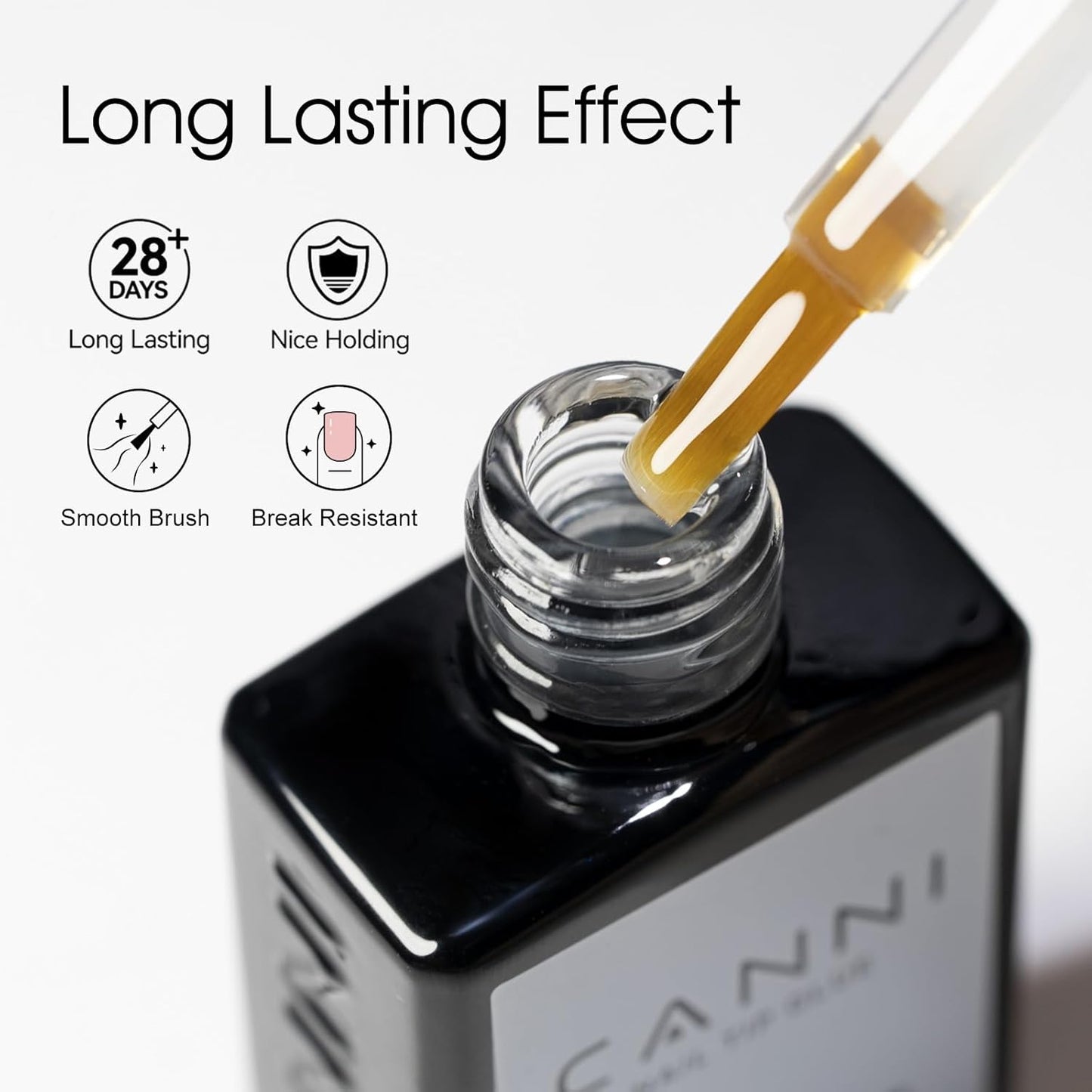 CANNI 2 Pcs No Wipe Top Coat and Gel Nail Glue for Acrylic Nails Tips False Nails Tips Gel Nail Polish Set