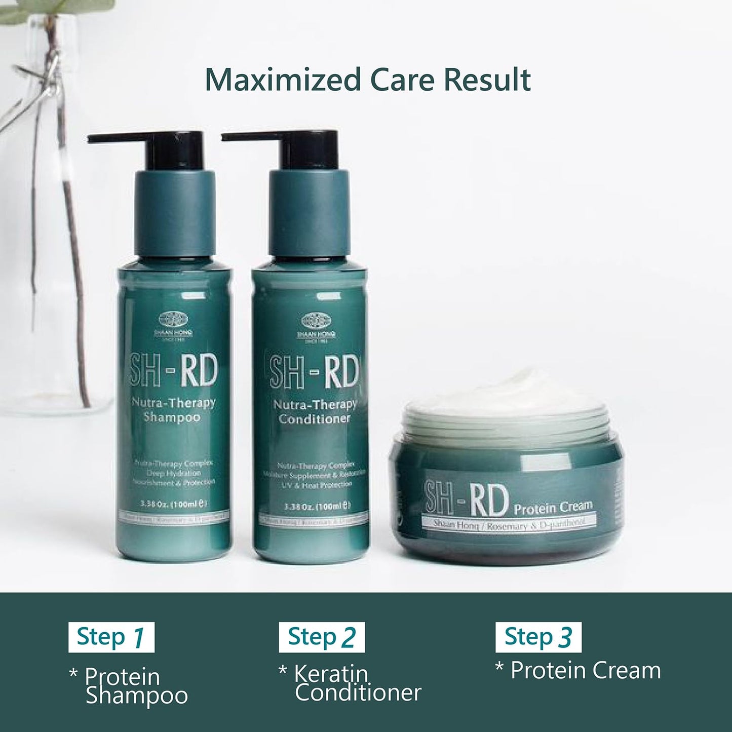 SH-RD Protein Cream for Dry Damaged Hair | Protein Leave-In Conditioner to Restore, Revitalize and Repair Split Ends | Conditioning Hair Cream for All Hair Types - 5.1oz/150ml