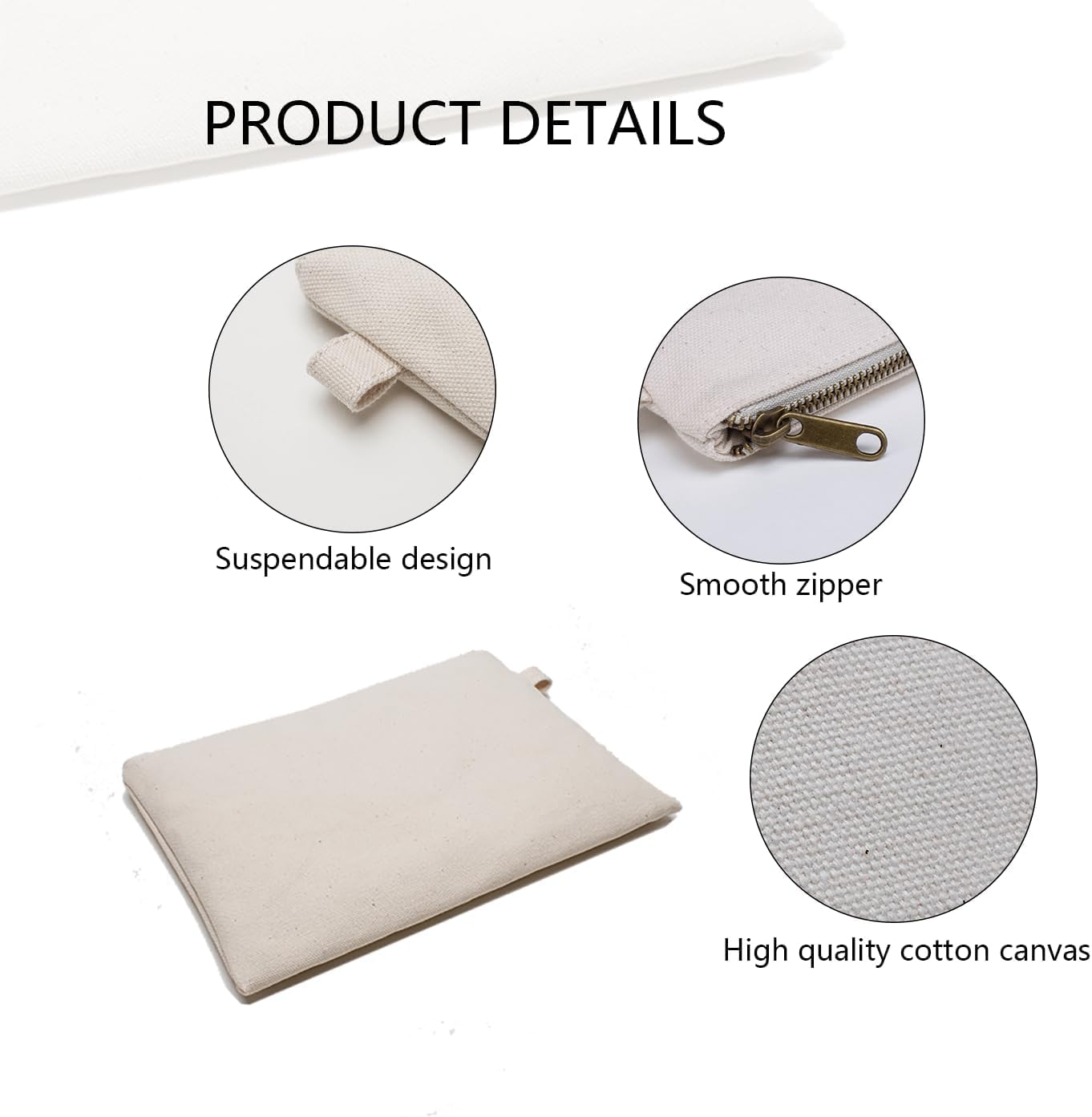 Zipper Pouch Storage Bag Simple and Stylish Women's Cosmetic and Travel Bag (Beige-basic-5)