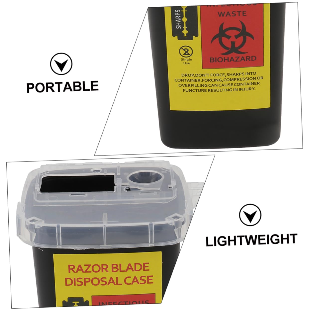 2pcs Boxes Blade Storage Box Razor Disposal Case Barber Blade Garbage Cans Storage Disposable Containers Square Tool Portable Shaver Waste Blades Containers Blades Dispenser Makeup