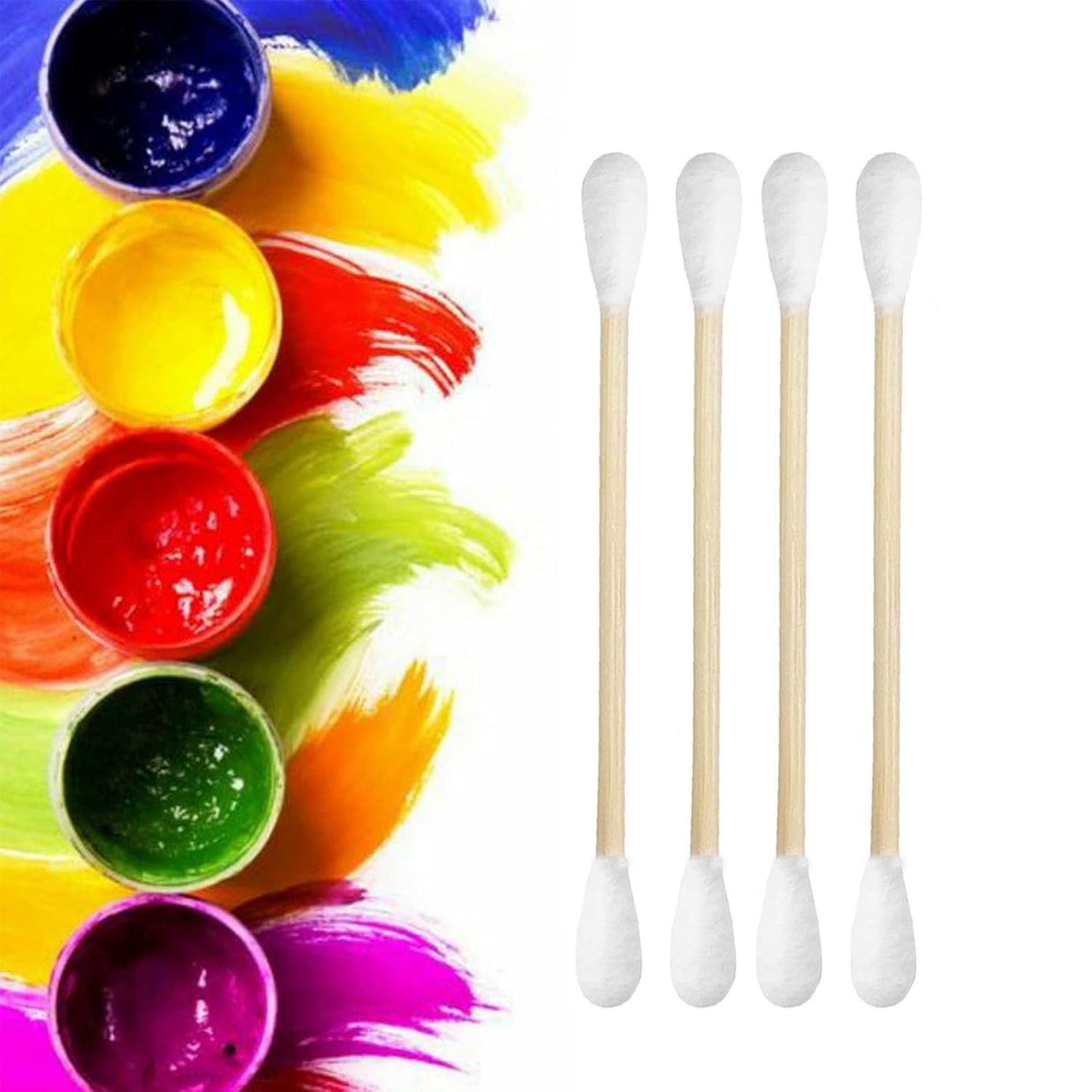 Bamboo Cotton Swabs With Wooden Sticks for Ears Swabs 750 Count