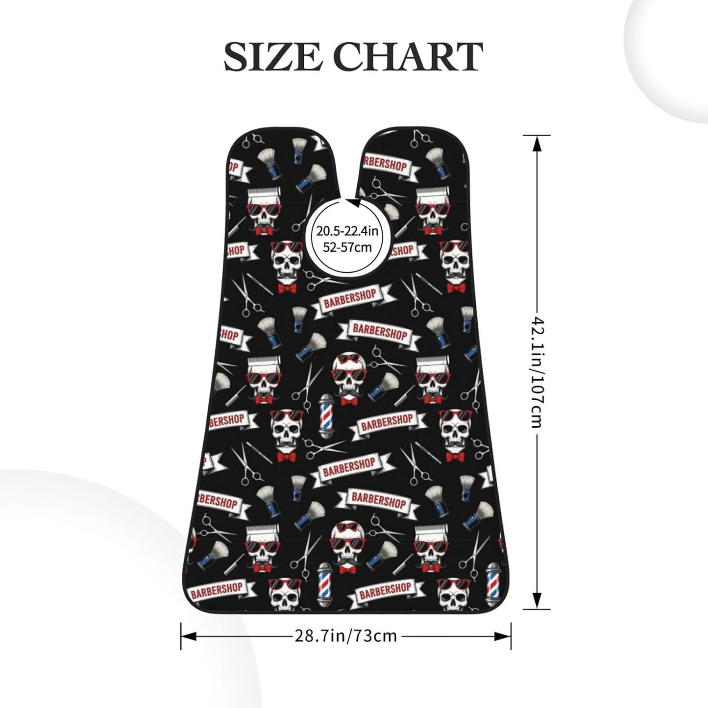 Beard Hair Catcher Bib, Waterproof Non-Stick Grooming Apron for Shaving Trimming, Perfect for Men Dad, Cool Funny Skull Tools Vintage Barber Shop Shave Bib