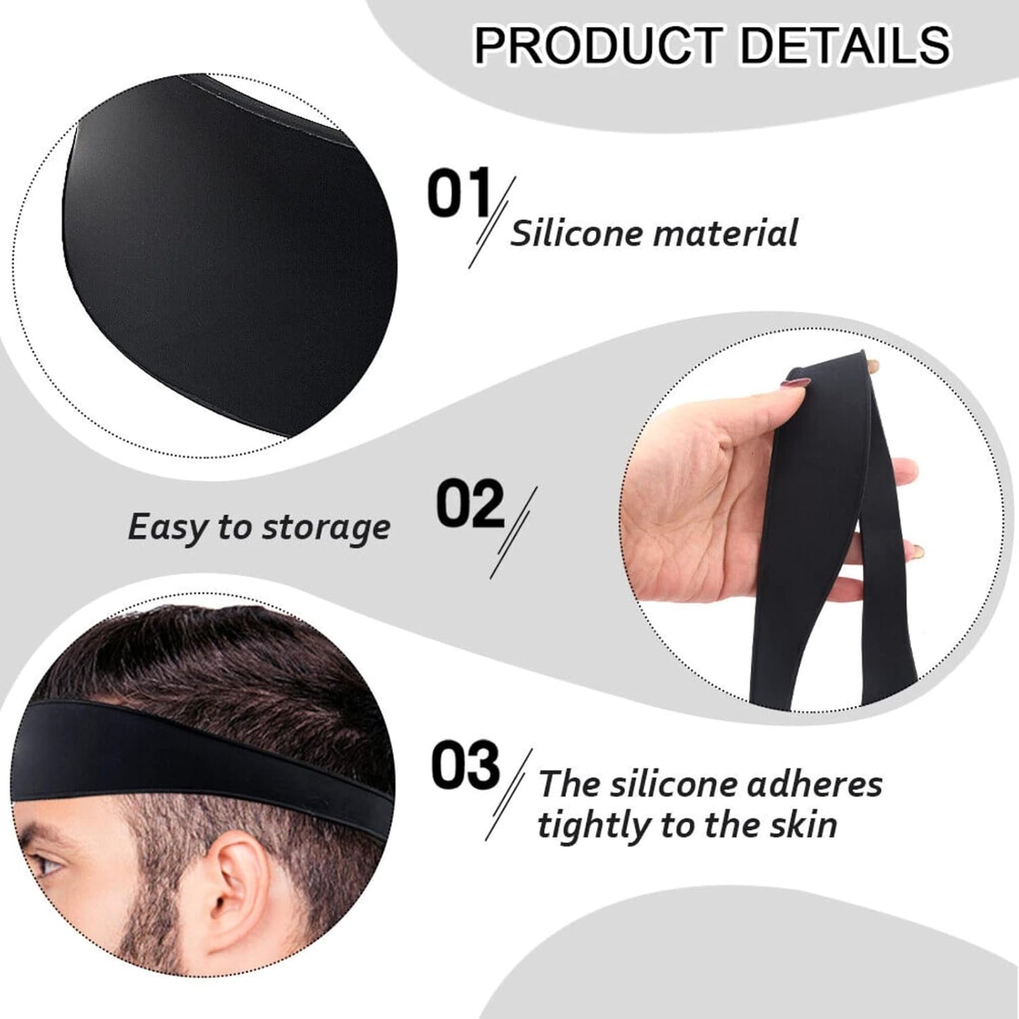 Neckline Shaving Template, Hair Cutting Guide Curved Neck Hair Shaving Template Soft Silicone Neckline Trimming Template for DIY Home Haircuts (Black)