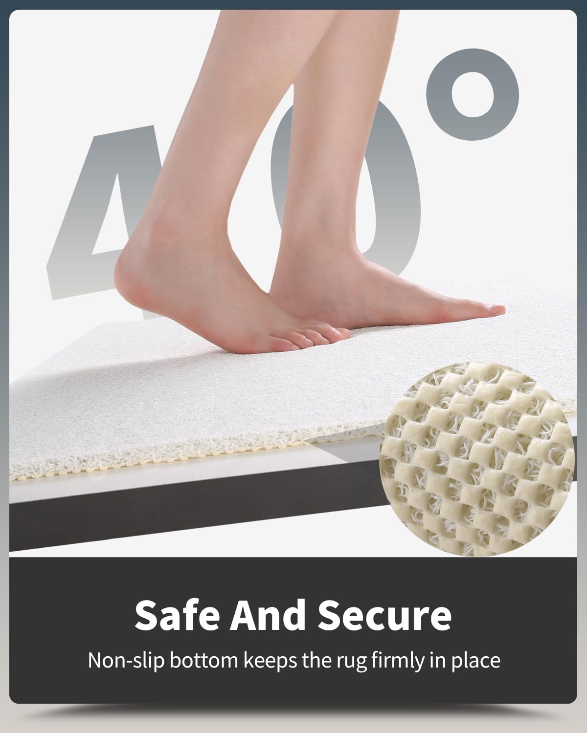 Non-Slip Bathtub Mat, 20x32 Inch, Shower Mats for Bath Tub, PVC Loofah Bathroom Mats for Wet Areas, Quick Drying