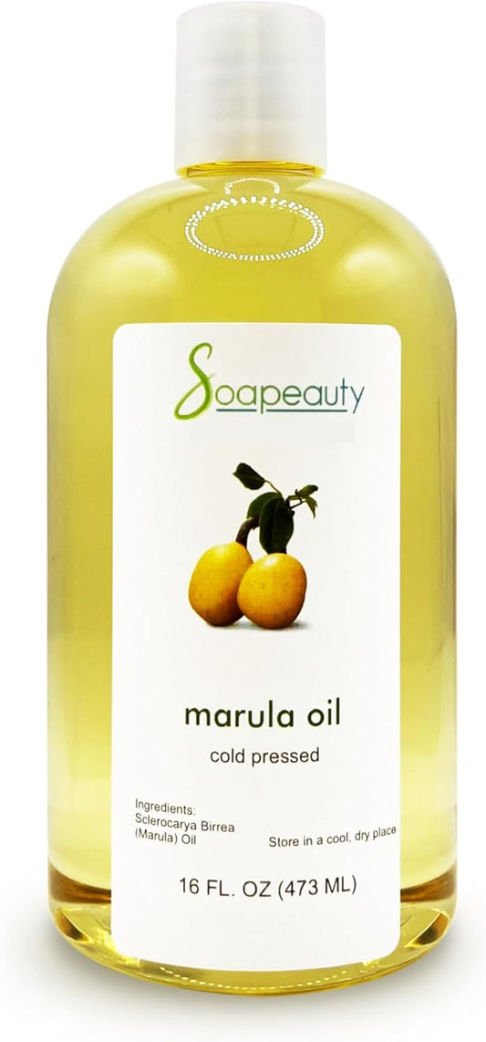 Soapeauty Marula Oil 100% Pure & Natural, Cold Pressed, Rich in Vitamin E & Omega Fatty Acids | Best for Skin, Hair, Face, Nails, and Soap Making | 16 fl oz