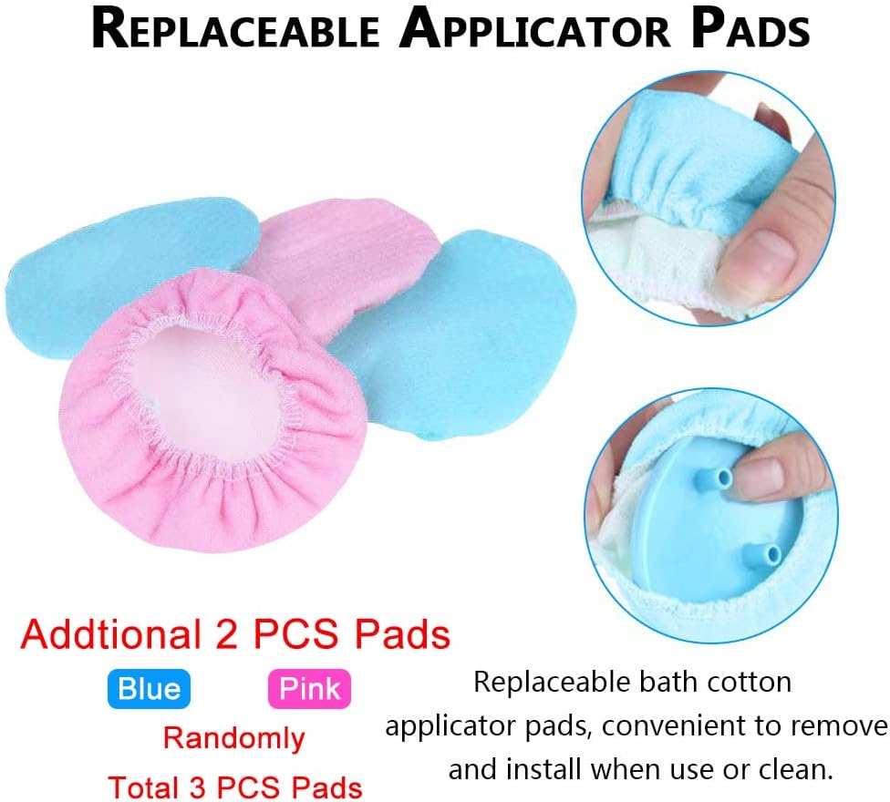 Eyxformula Easy Lotion Applicator for Back – Long Handle Cream Applicators Wand with 2 Pads, Tool to Apply Sunscreen, Self Tanner on Back, Body & Feet, Lotion Stick Brush Gift for Women, Men, Elderly