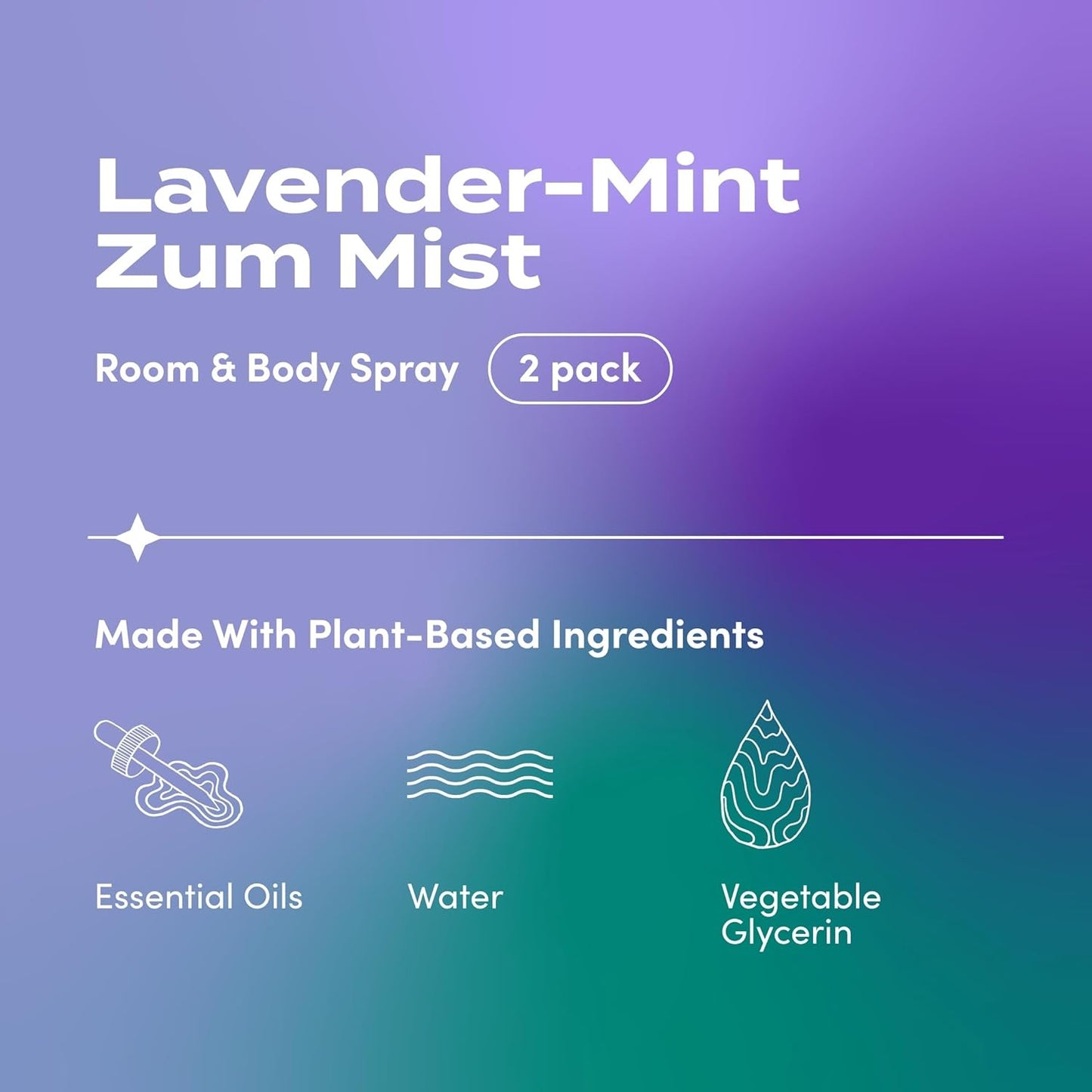 Indigo Wild Zum Mist Room & Body Spray - Aromatherapy Essential Oil Spray - Natural Body Mist & Room Spray - Lavender-Mint Scent - 4 fl oz (2 Pack)