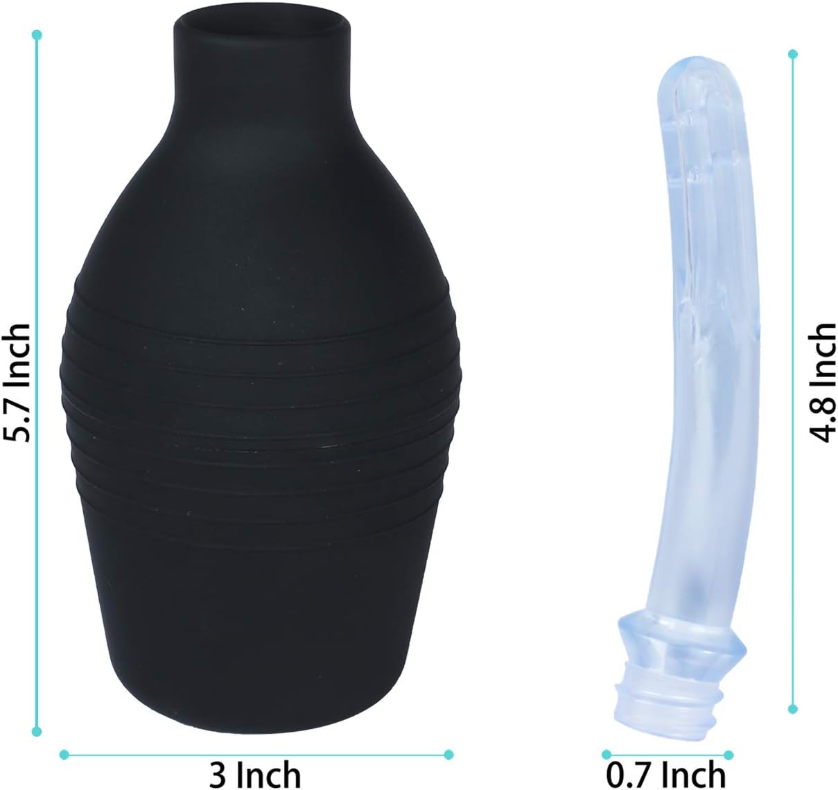 Abyclean Anal Douche Enema Bulb Vaginal Douche Enema Cleaner for Women’s or Man’s Health (310ml Black and Transparent)