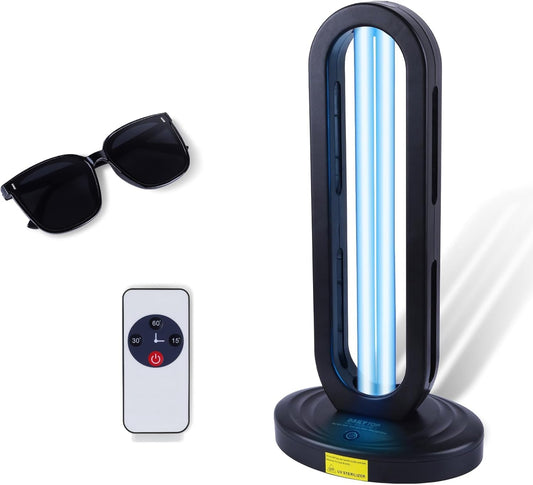UV Light Sanitizer with Ozone,Ultraviolet Light Sanitizer for Room,UVO Lamp with Remote Control,Home Disinfection Device,15/30/60 Minutes Timer