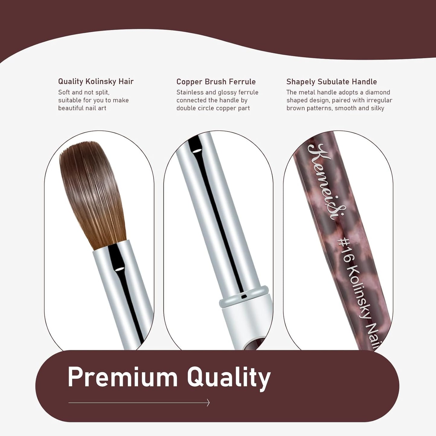 Acrylic Nail Brush Size #08, 100% Pure Kolinsky Nail Art Brushes for Acrylic Application, Sturdy Handle Oval Shaped Acrylic Nail Design Tools for Professional Manicure DIY(Leopard Print)