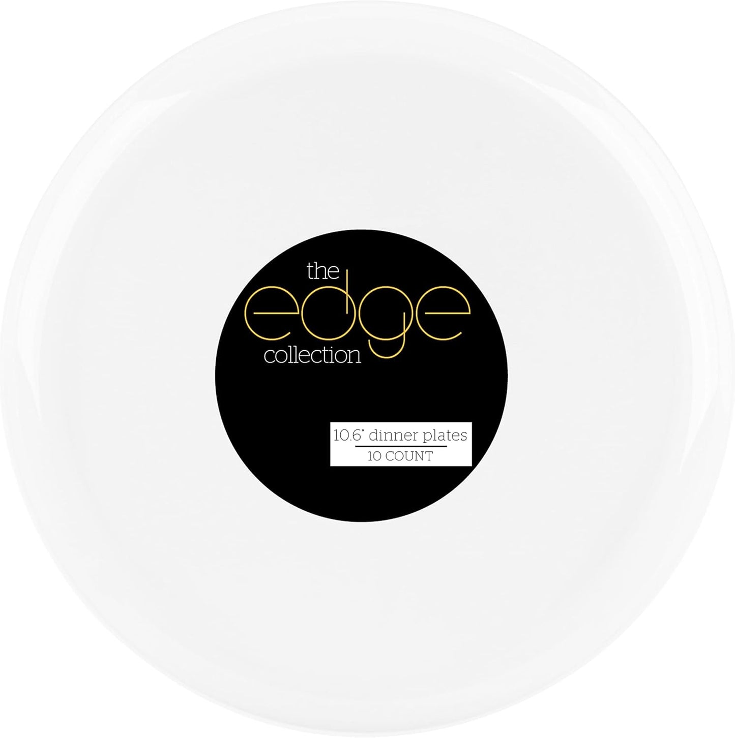 PLASTICPRO [30 Pack 10.7''] White Plastic Party Plates Edge Collection Premium heavyweight Elegant Disposable Tableware Dishes
