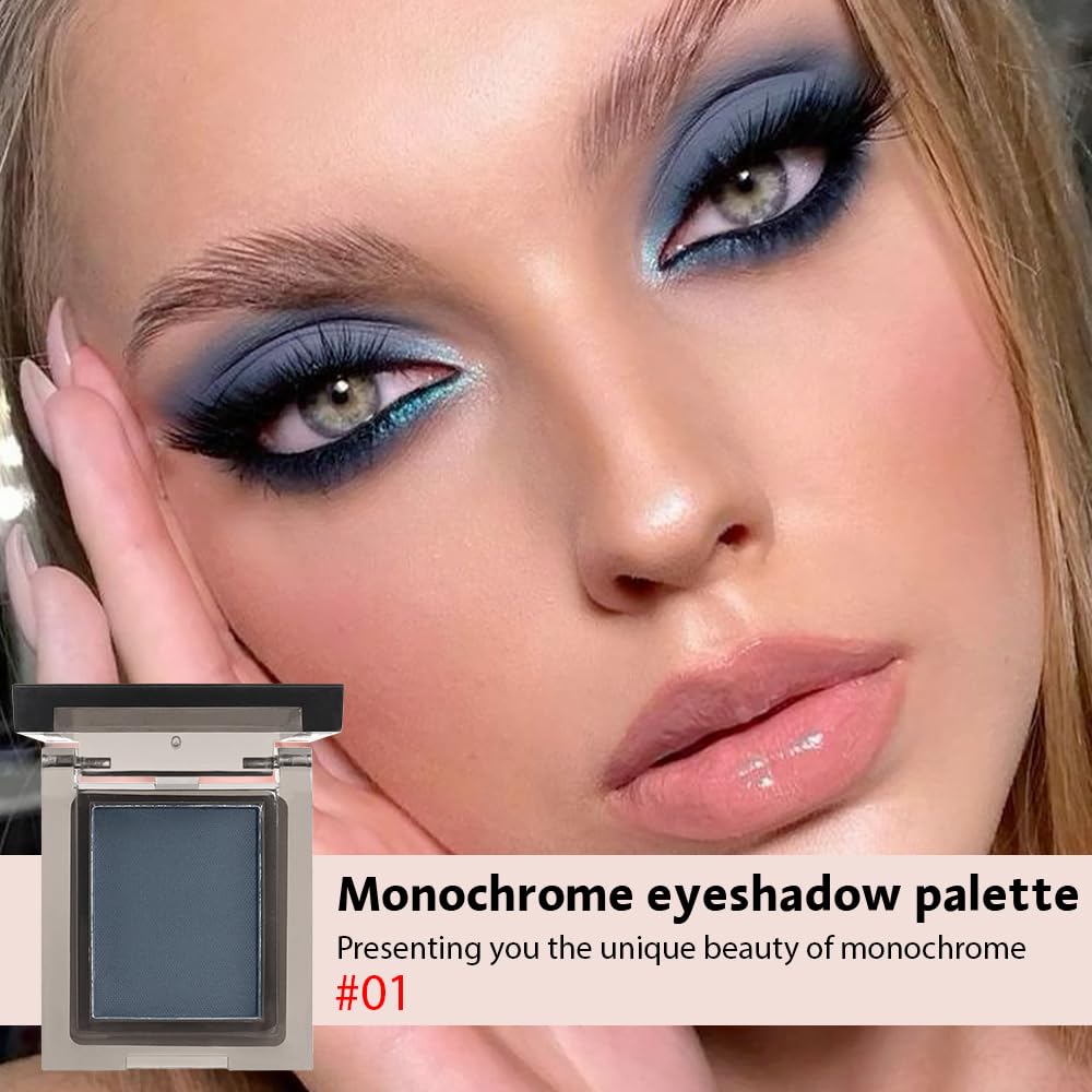 Single Nude Grey Matte Eyeshadow,Monochrome Eye Shadow,Apply Makeup Easily,Matte Pressed Powder Single Eyeshadow,24 Hour Eye Makeup Longwear Waterproof