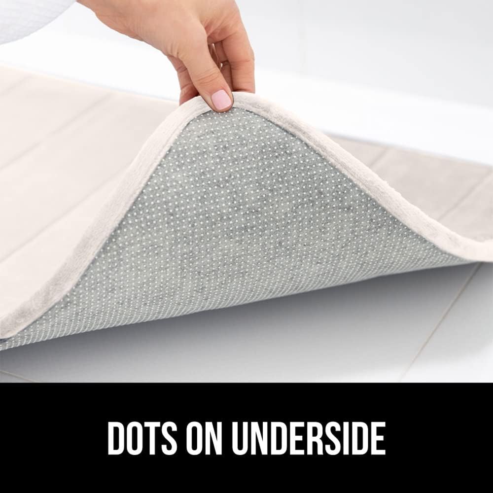 GORILLA GRIP Memory Foam Bath Mat, Soft Absorbent US Designed Bathroom Rug, Gripping Dots Machine Washable Bathmat, Cushioned Floor Mats, Shower Sink Rugs Room Décor Accessories, 30x20 Cream