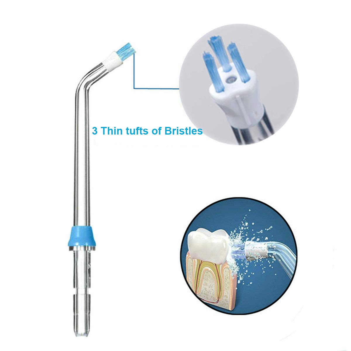 Flosser Replacement Tips Compatible with Waterpik Water Flosser, Reach Flosser Refill Heads Replacement Heads, Compatible with Waterpik Oral Irrigator & Dental Flosser (Plaque Tips)