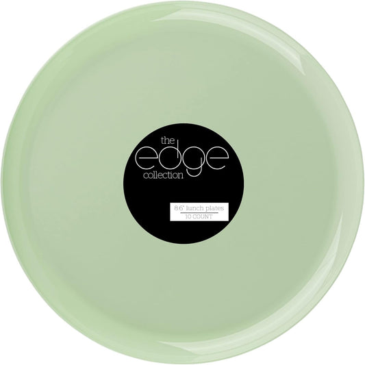 PLASTICPRO [30 Pack 10.7''] Mint Green Plastic Party Plates Edge Collection Premium heavyweight Elegant Disposable Tableware Dishes