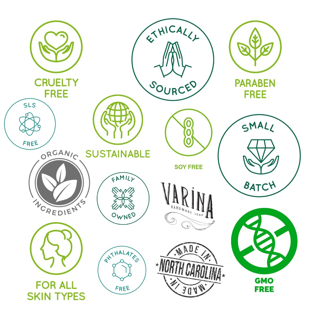 Varina Organic Frank and Myrrh Bar Soap - Gentle Cleansing for Sensitive Skin, Earthy Scents - 3 Pack - Experience Healthy and Glowing Skin