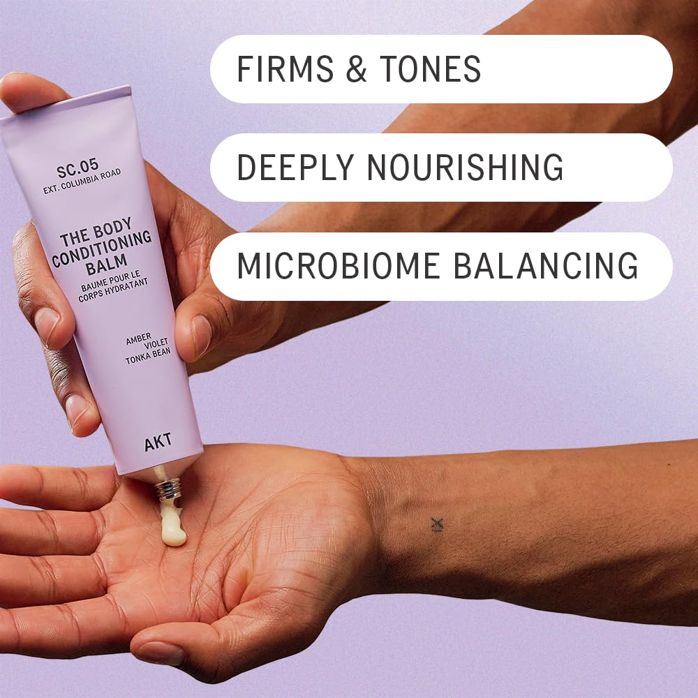 Akt The Body Conditioning Balm 3.4 Fl Oz, Firming Cream, Hydrating Balm with Olive Squalane & Lactic Acid, Vegan Moisturizer, Plastic Free, Sc.05 Columbia Road, All Genders