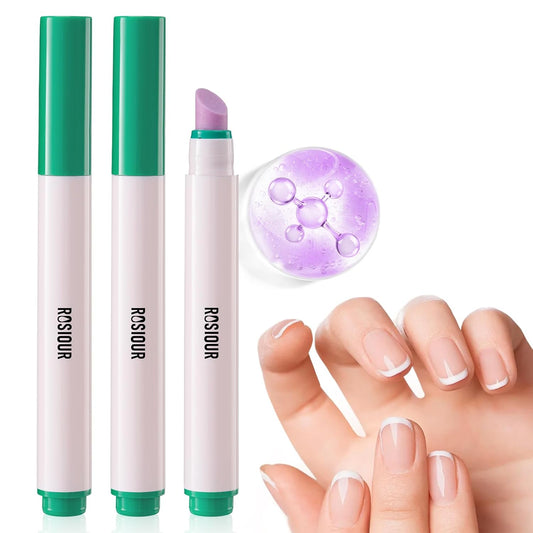 Ceramic Cuticle Oil Pusher Pen: 2PCS Nail Cuticle Buffer Pens for Hangnails, Dry & Damaged Nails, Moisturize Strengthen Brighten Nails