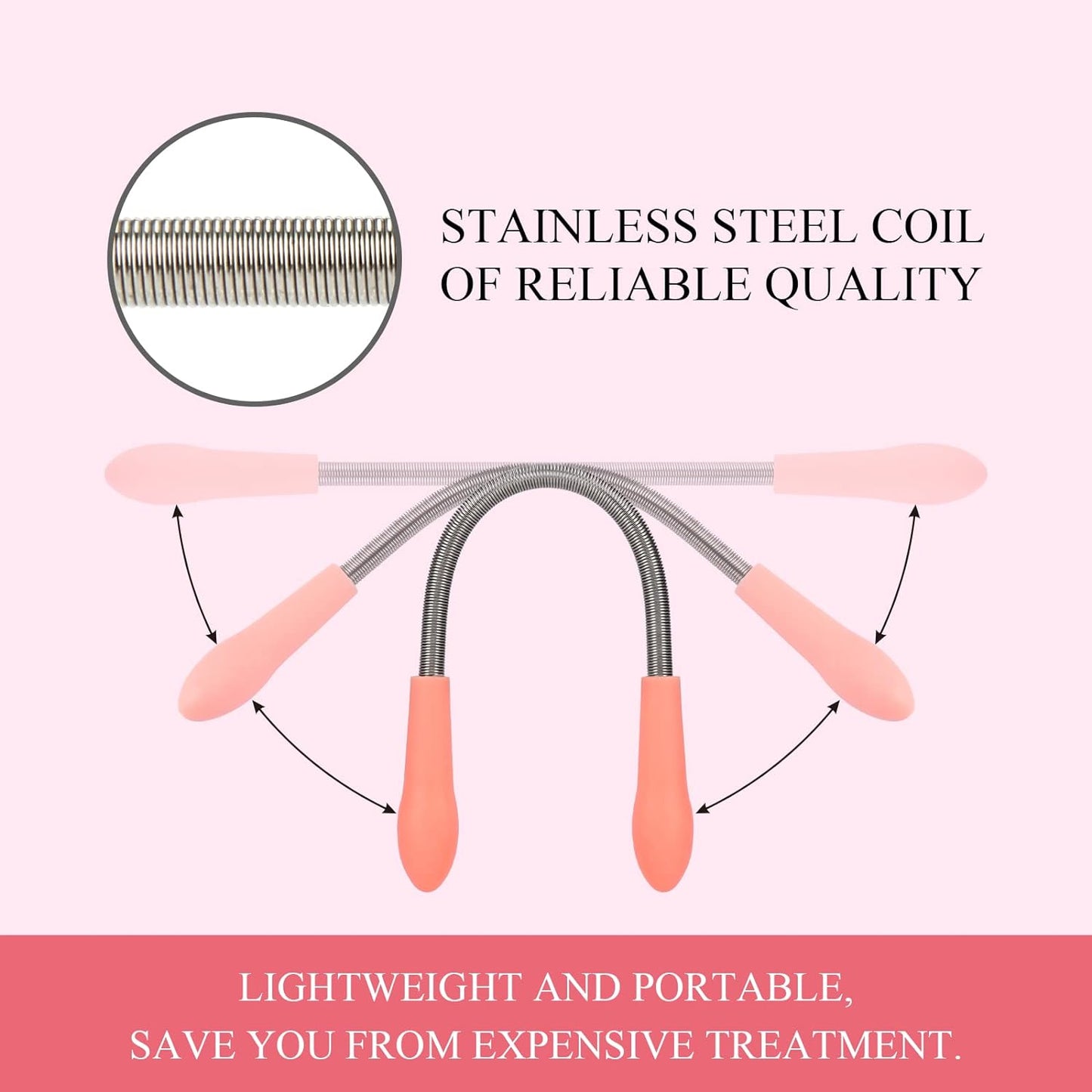 Ideal Swan Spring Hair Remover - 4 Pack Stainless Steel Spring Epilator - Facial Hair Remover for Women Face, Chin Hair, Upper Lip Hair, Spring Facial Hair Remover for Women Mustache