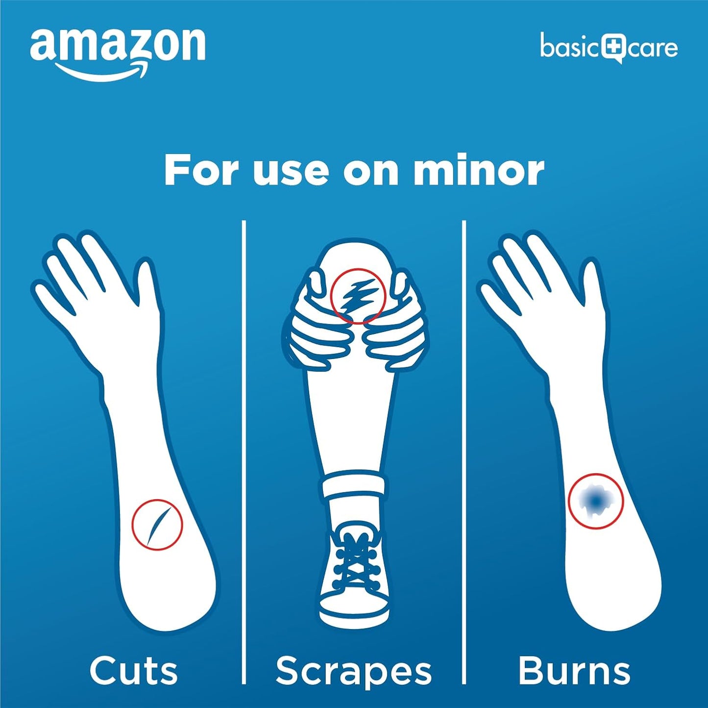 Amazon Basic Care Advanced Fast Healing Hydrocolloid Gel Bandages, Large Wound Dressing, 4 ct