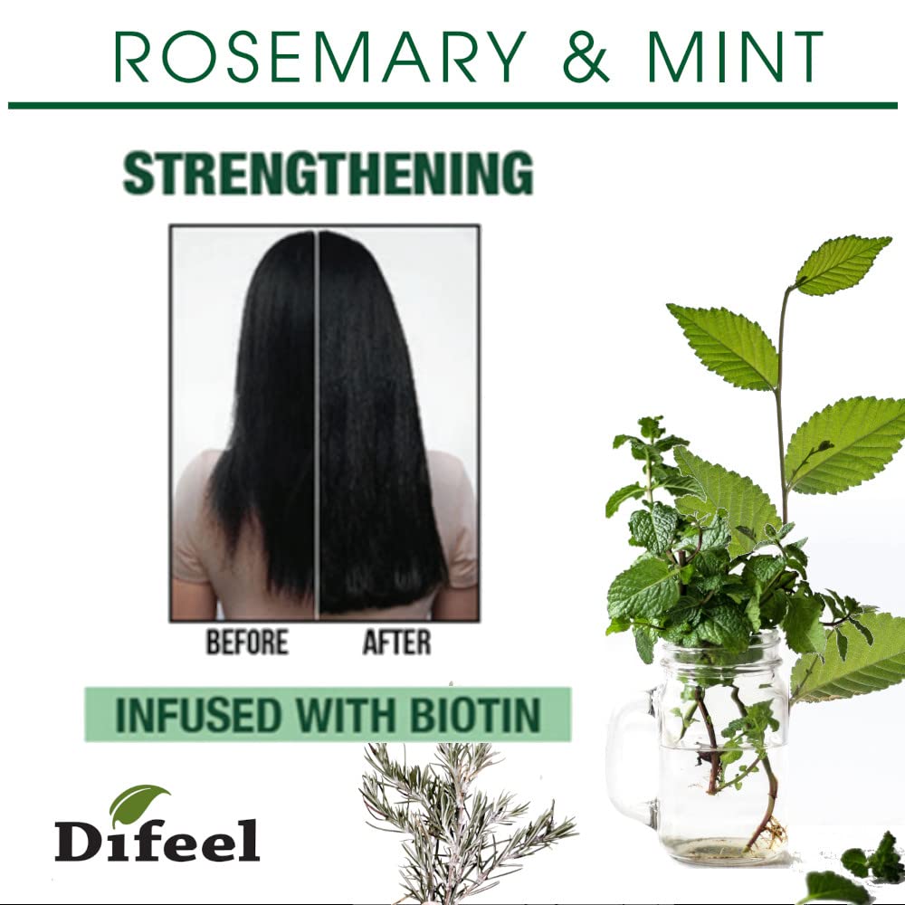 Difeel Rosemary and Mint Root Stimulator Oil with Biotin for Hair Growth, 7.1 oz. - Hair Growth Scalp Treatment