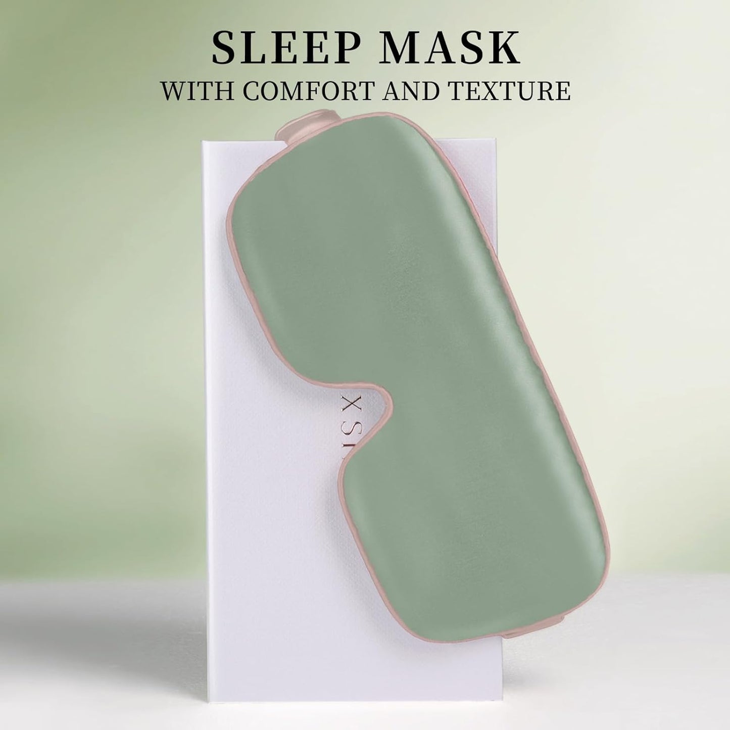 THXSILK 100% Mulberry Silk Sleep Mask, 6A Grade 25 Momme Eye Mask for Sleeping, Color-Blocking Blindfold, Soft Silk Eye Cover for Women, Men, Travel, Nap, Airplane(4×9inches, Mint Green)