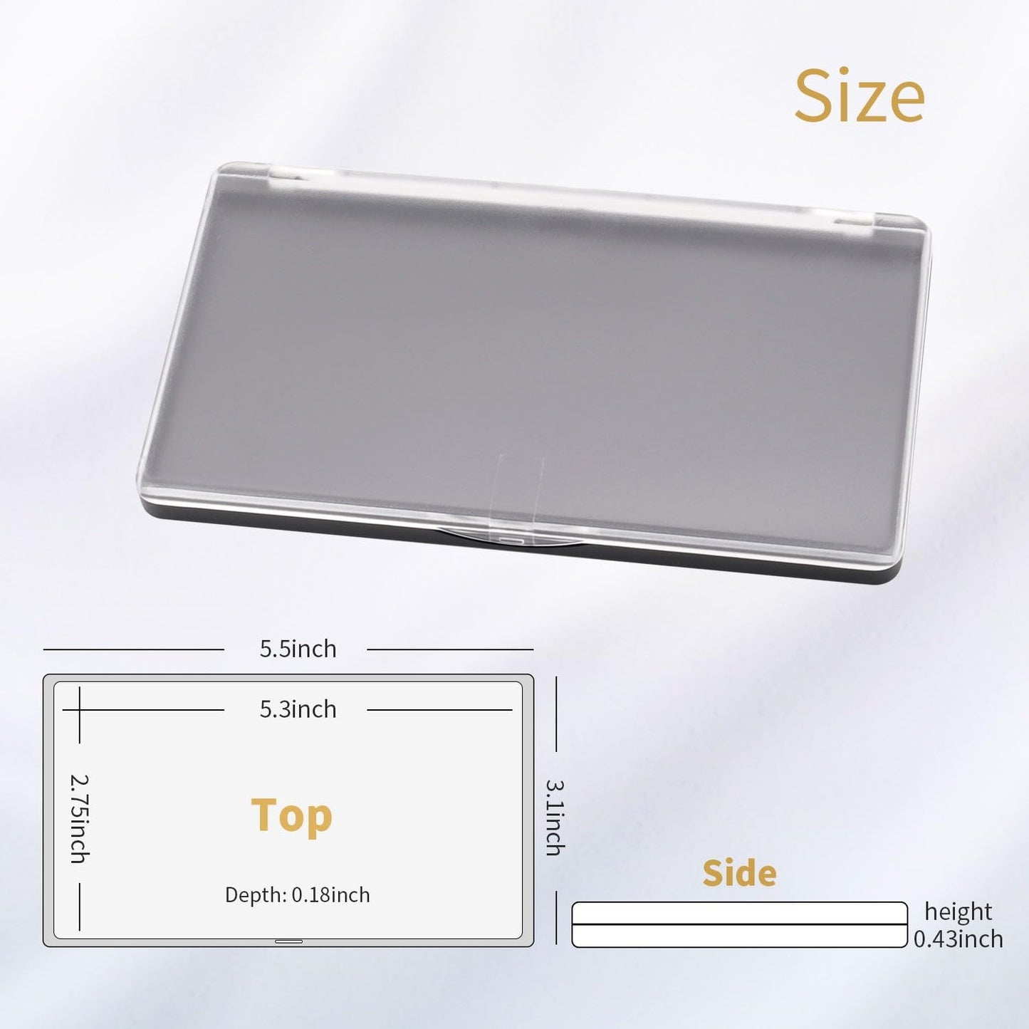 Magnetic Makeup Palette with Frosted Clear Top, 5 Pack Empty Eyeshadow Palettes depots Travel Storage Box for DIY Cosmetics Bronzer Highlights Powder (Small Palette - 5.5" x 3.1")