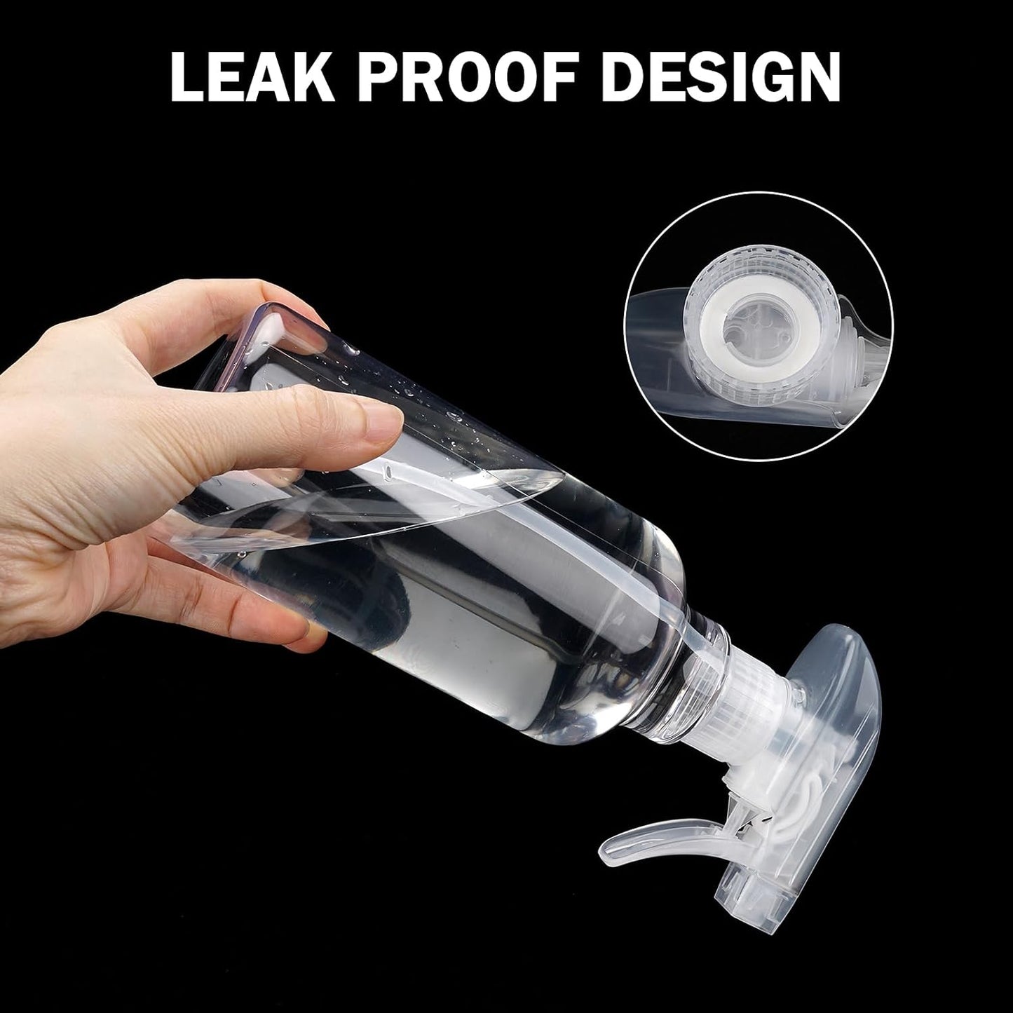 3 Pack Plastic Spray Bottles Empty Spray Bottle 10oz/300ml Heavy Duty Spraying Bottles Mist/Stream Water Bottle for Cleaning Solutions, Essential Oils, Hair (clear)