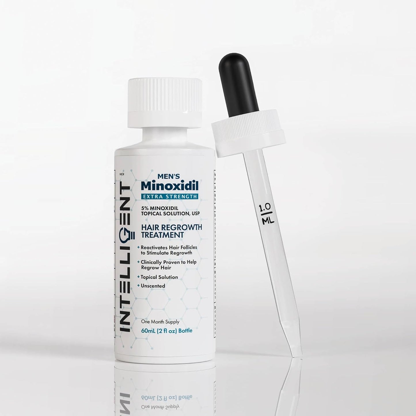 Intelligent Minoxidil | Fast-Drying, No-Grease | Extra Strength 5% Topical Hair Regrowth Treatment For Men | 2 fl oz (60 ml)
