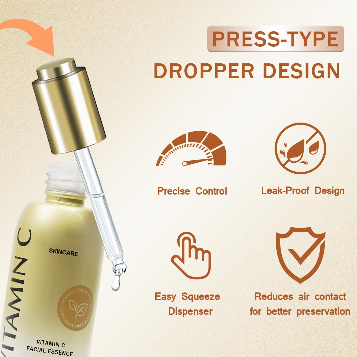 Vitamin C Serum for Face with Hyaluronic Acid, Boost Skin Collagen, Brightening, Antioxidant, Anti-Aging, Hydrate & Plump, Improve Appearance of Dark Spots, Tone, Fine Lines Facial Serum 30ml/1 fl oz