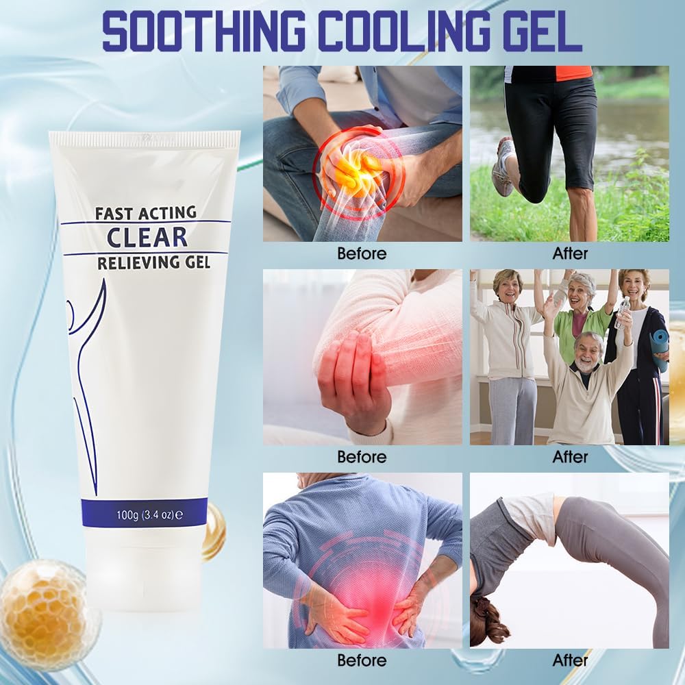 Soothing Cooling Gel 100g, Relieving Body, Pain Relieving, Sports Soothing Cooling Gel Body Care Lotions, Fast Absorbing for Women and Men