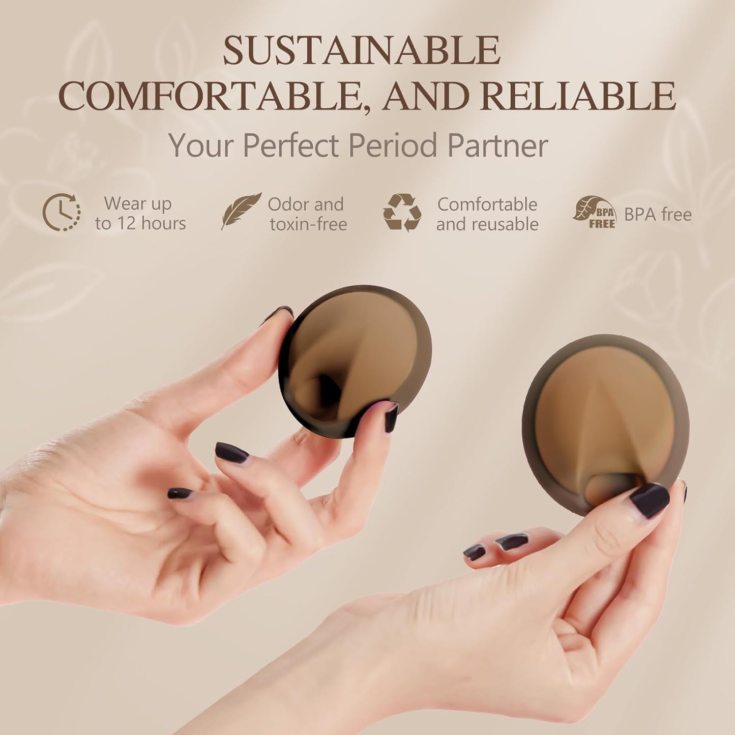 Reusable Menstrual Disc - Soft & Comfortable, Leakproof Menstrual Cup Alternative - Pack of 2 (Large Size)