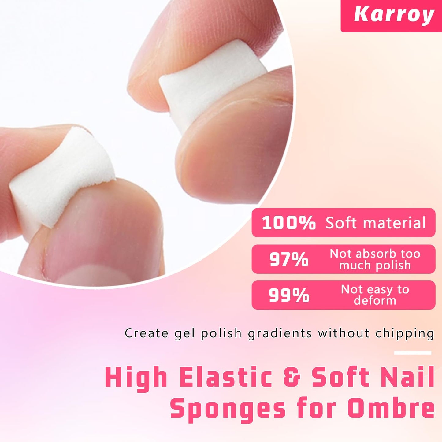 Soft Sponges for Painting Nail Gel with Grabber, Professional Grabbing Tools for Ombre Gradient Painting Gel Nails Sponges Patting Brush (100PCS Sponges & Grabber)