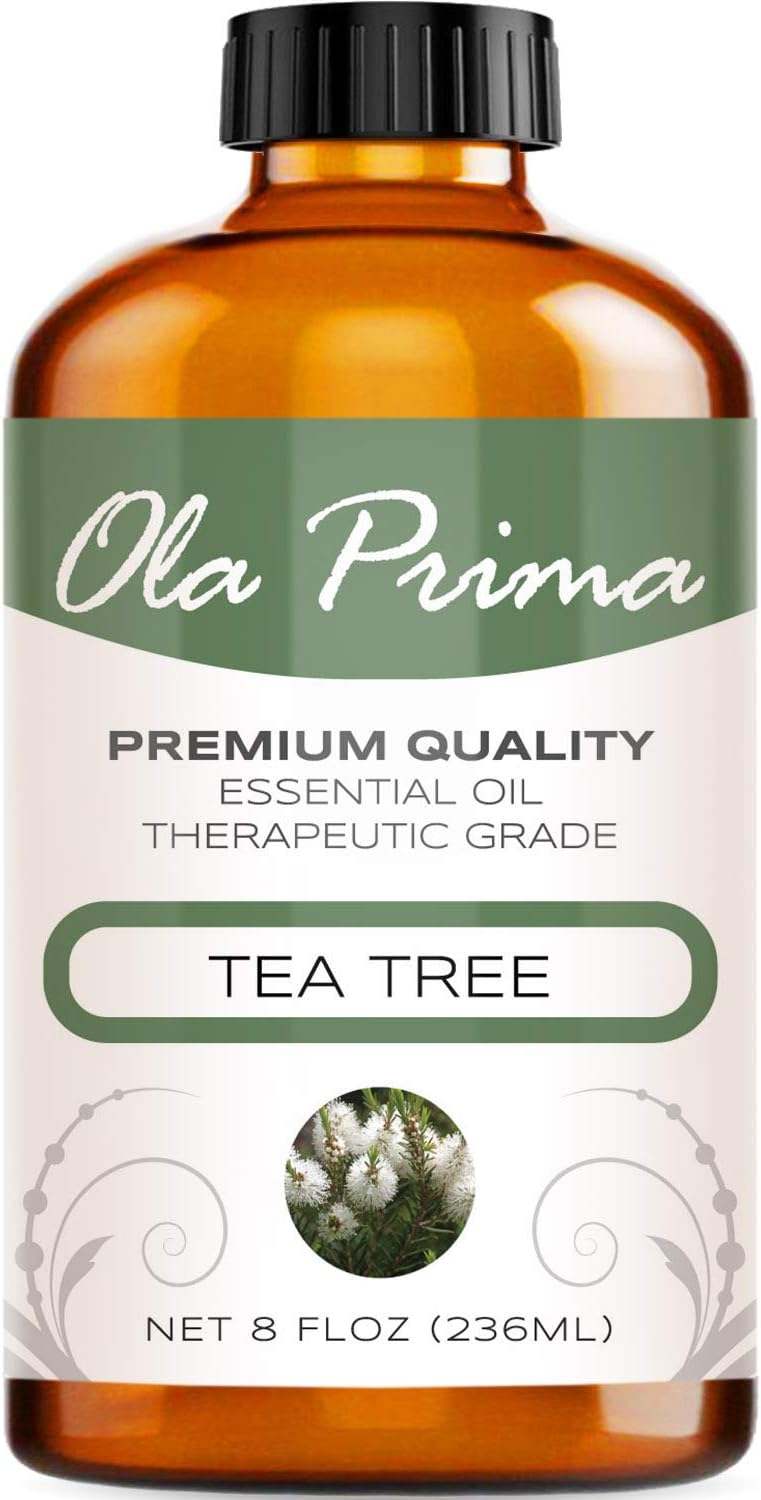 Ola Prima Tea Tree Essential Oil 8oz Pure Bulk - Therapeutic Grade Tea Tree Oil for Aromatherapy