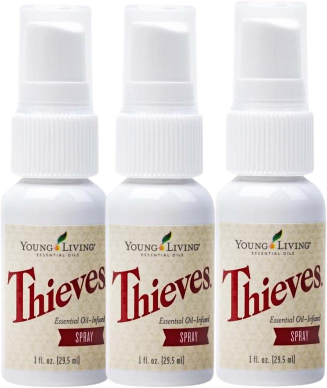 Young Living Thieves Spray | 1 oz | Portable Cleaner Spray, Formulated with Water & Alcohol, Ideal for Travel Essentials & Home; Fits in Backpack, Luggage, or Purse | 3 Pack