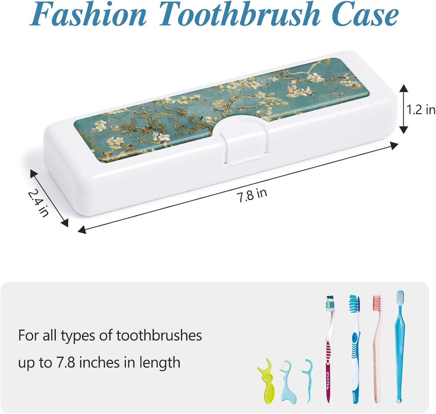 Toothbrush Travel Case - Colorful Pattern, Holder and Covers for Toothbrushes, Includes Tongue Scraper Case