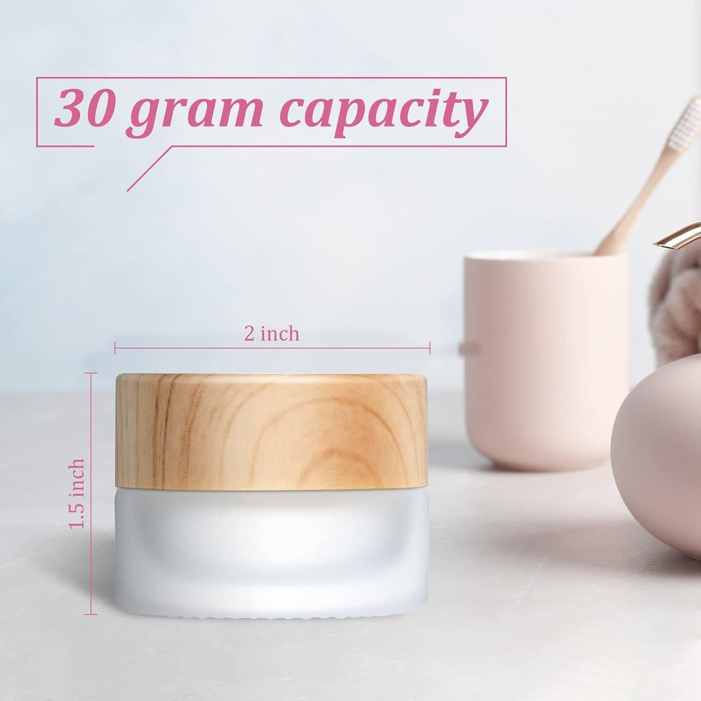 Geiserailie Glass Cosmetic Containers Empty Sample Jars with Leak Proof Lids Makeup Sample Containers for Lotion Cream Cosmetic(10 Pieces,30 Gram)
