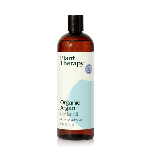 Plant Therapy Organic Argan Oil 16 oz Carrier for Skin and Hair Supports Moisturization Anti Aging and Nails Cold Pressed Pure USDA Certified