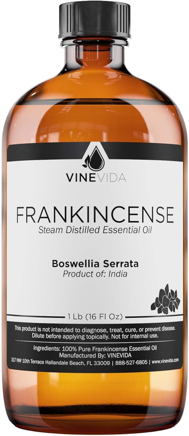 VINEVIDA Frankincense Essential Oil - 16 oz Undiluted - DIY Candle Scents - Safe for Skin