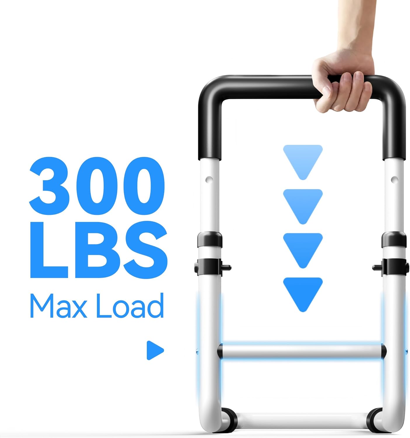 Adjustable Bed Rail for Elderly Adults: Bedside Support for Seniors, Fits King‑Queen‑Full‑Twin, Heavy-Duty Medical Device for Home and Hospital Use, 300 lb Capacity